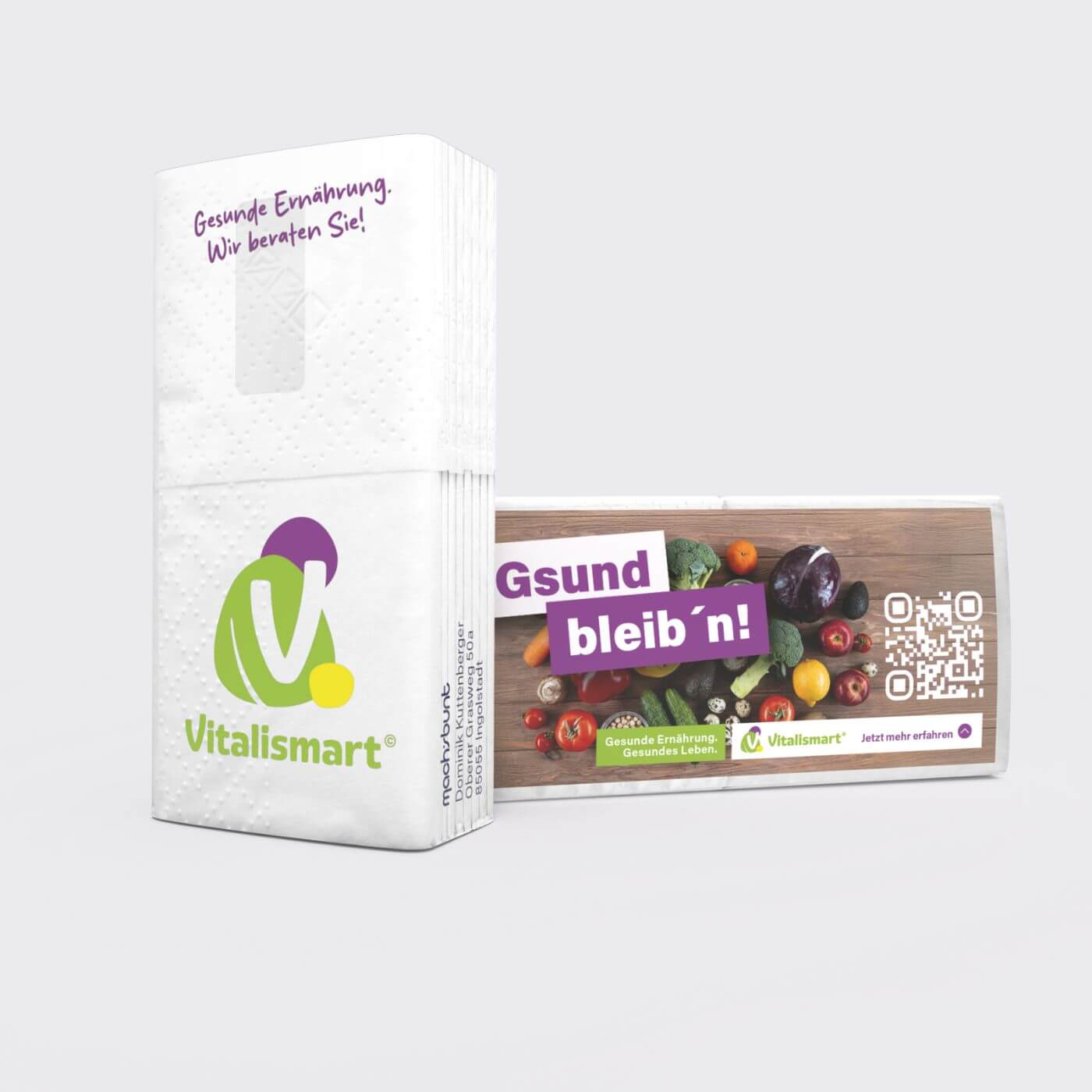 Taschentücher mit Logo bedrucken lassen hier für Supermarkt Bio