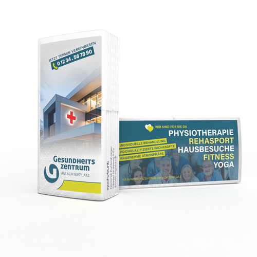 werbe-taschentücher mit klinik-logo - hygienisches werbemittel für patienten & besucher