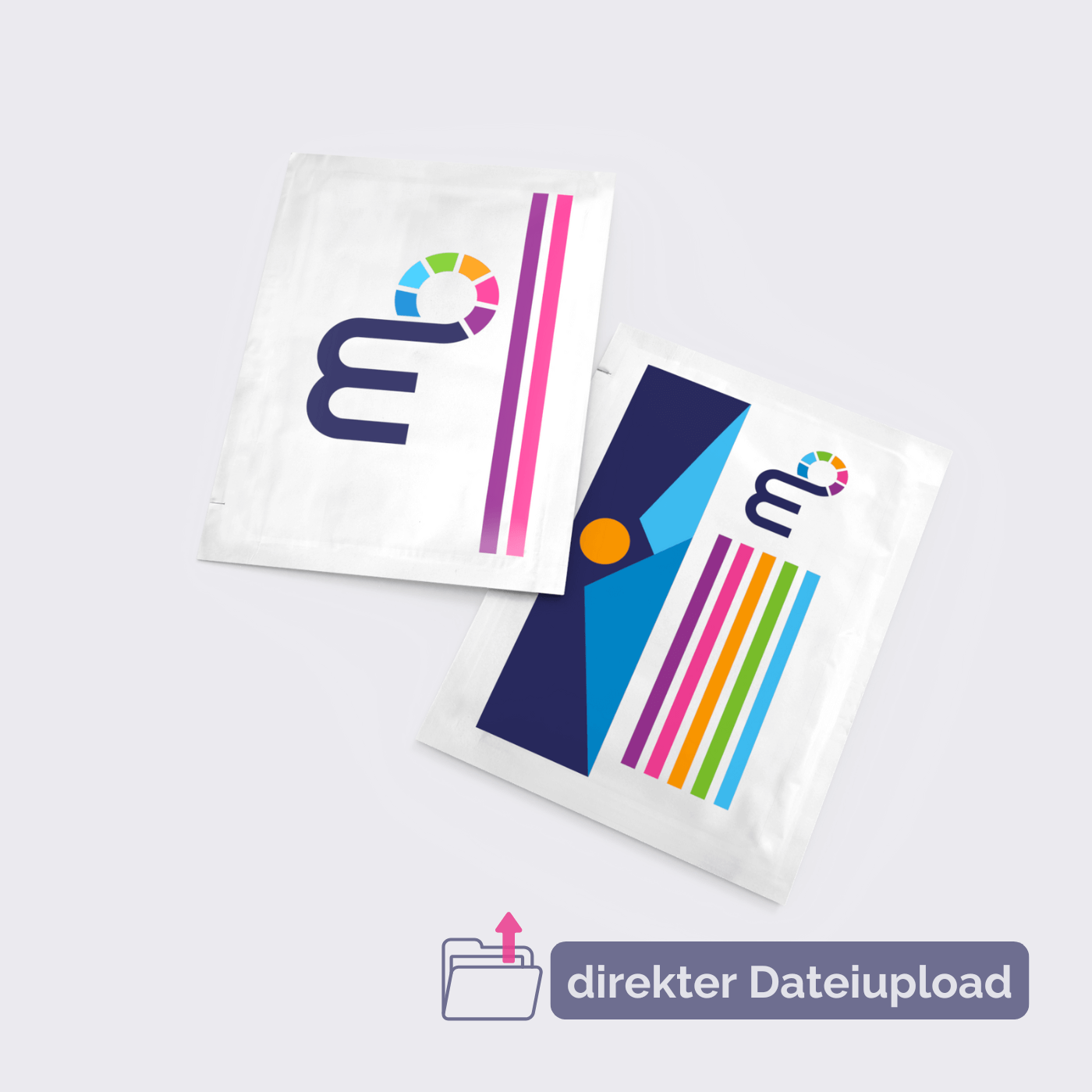 Feuchttücher Datei-Upload Verschiedene Feuchttücher, z.B. Brillenputztücher, Erfrischungstücher, als Werbemittel bedrucken lassen