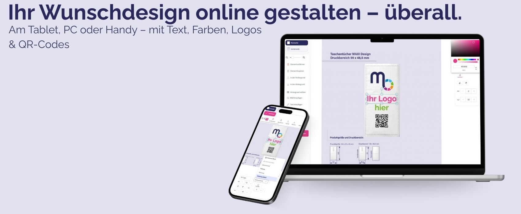 Bedruckte Taschentücher und Werbeartikel mit Logo online gestalten und bestellen