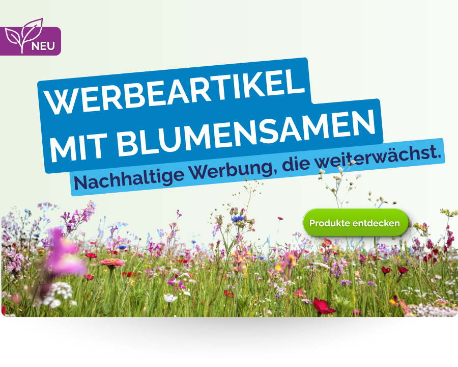 Neu bei machsbunt: Werbeartikel mit Blumensamen - ab 10 Stück