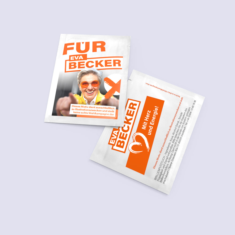 werbewirksame bedruckte feuchttuecher fuer parteien praktisch und individuell