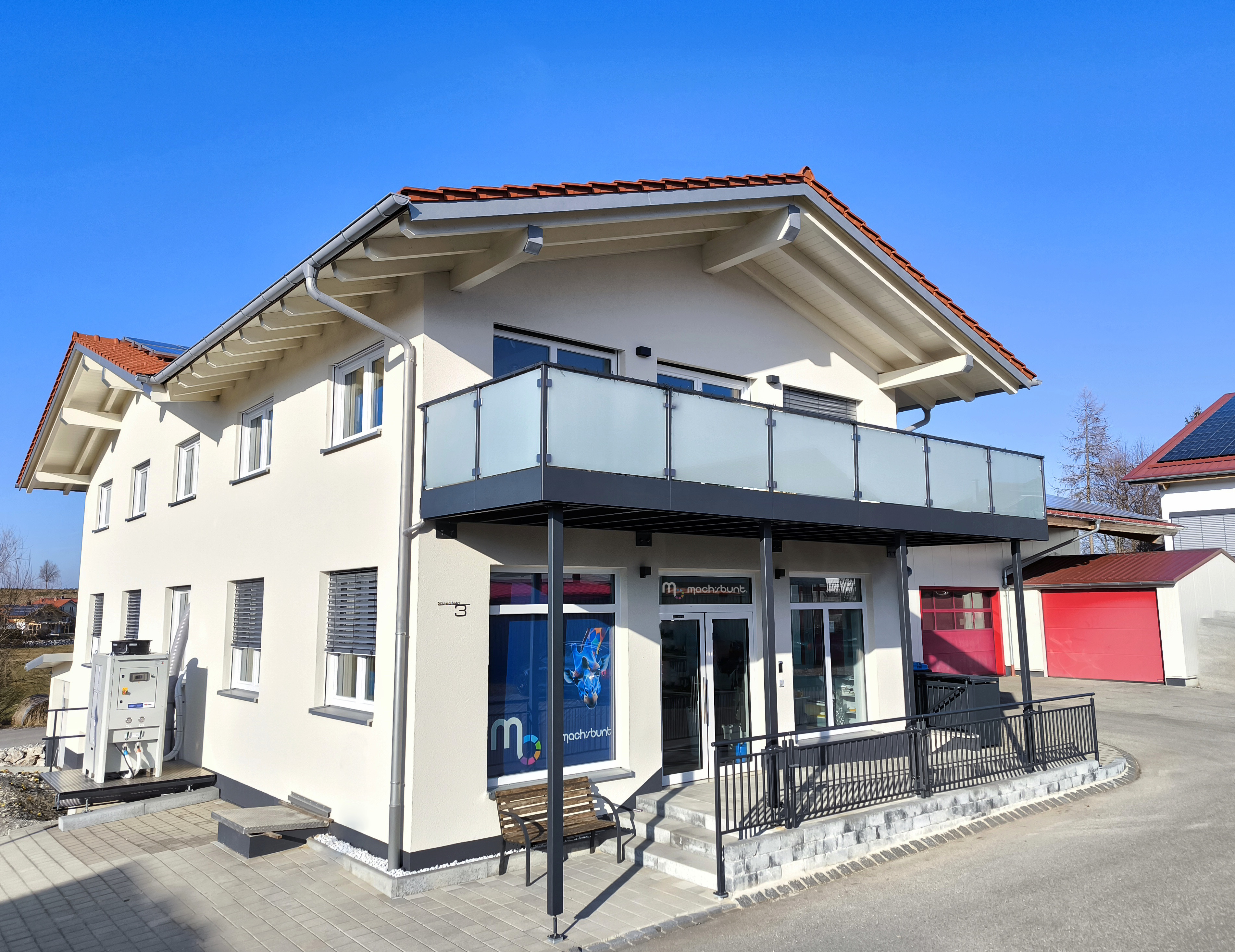 Das Firmengebäude von machsbunt, Werbartikel mit Logo Onlineshop,  in der Außenansicht