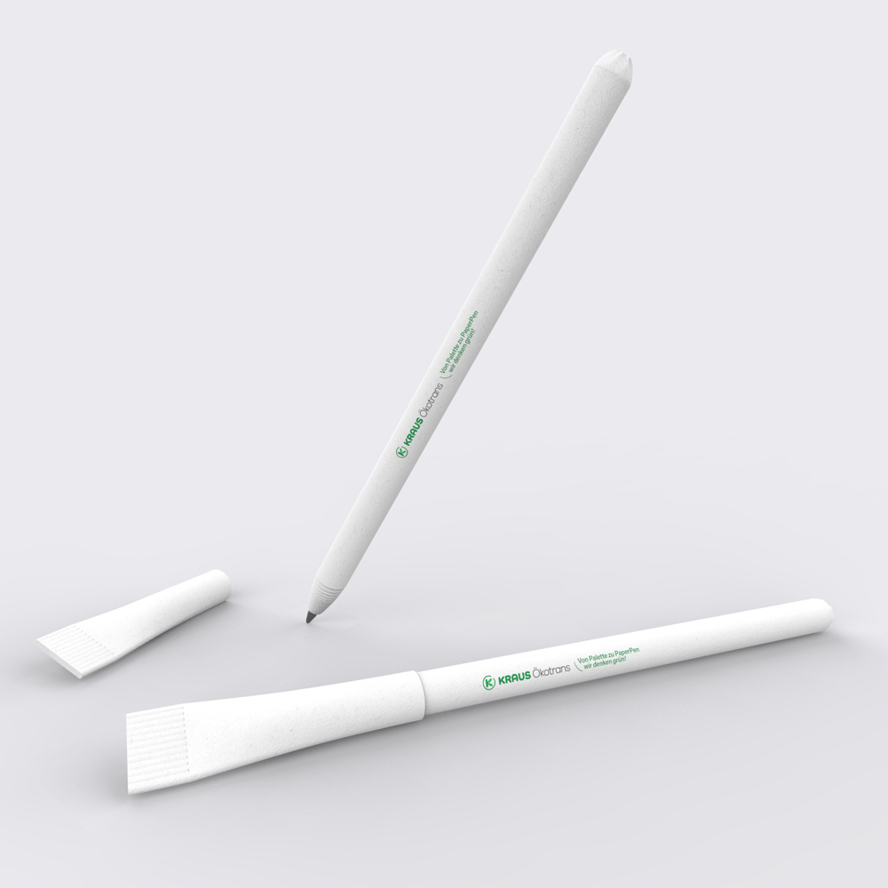 Nachhaltiger Paper Pen mit Logo – Werbeartikel für Baumschulen & Umweltbranche