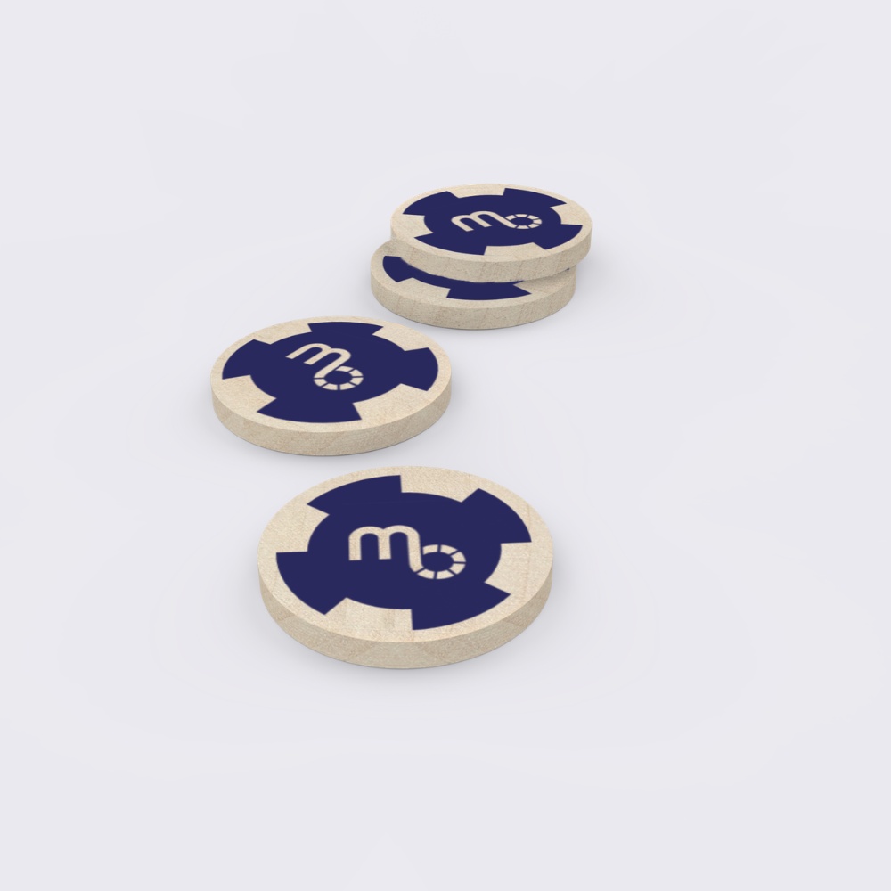 Individuell bedruckte Pfandmarken aus Holz mit Logo bedrucken lassen