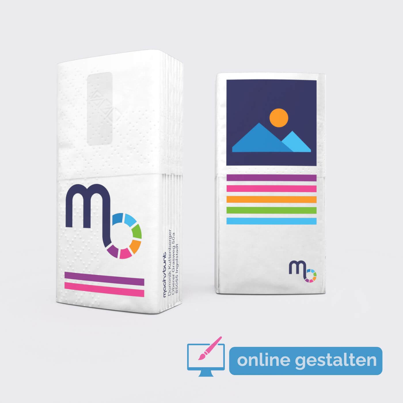 Taschentücher für Werbung in der MAXI Größe mit Logo bedruckt