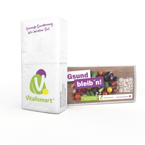Nachhaltige Werbe-Taschentücher mit Bio-Markt-Logo – Umweltfreundliches Giveaway