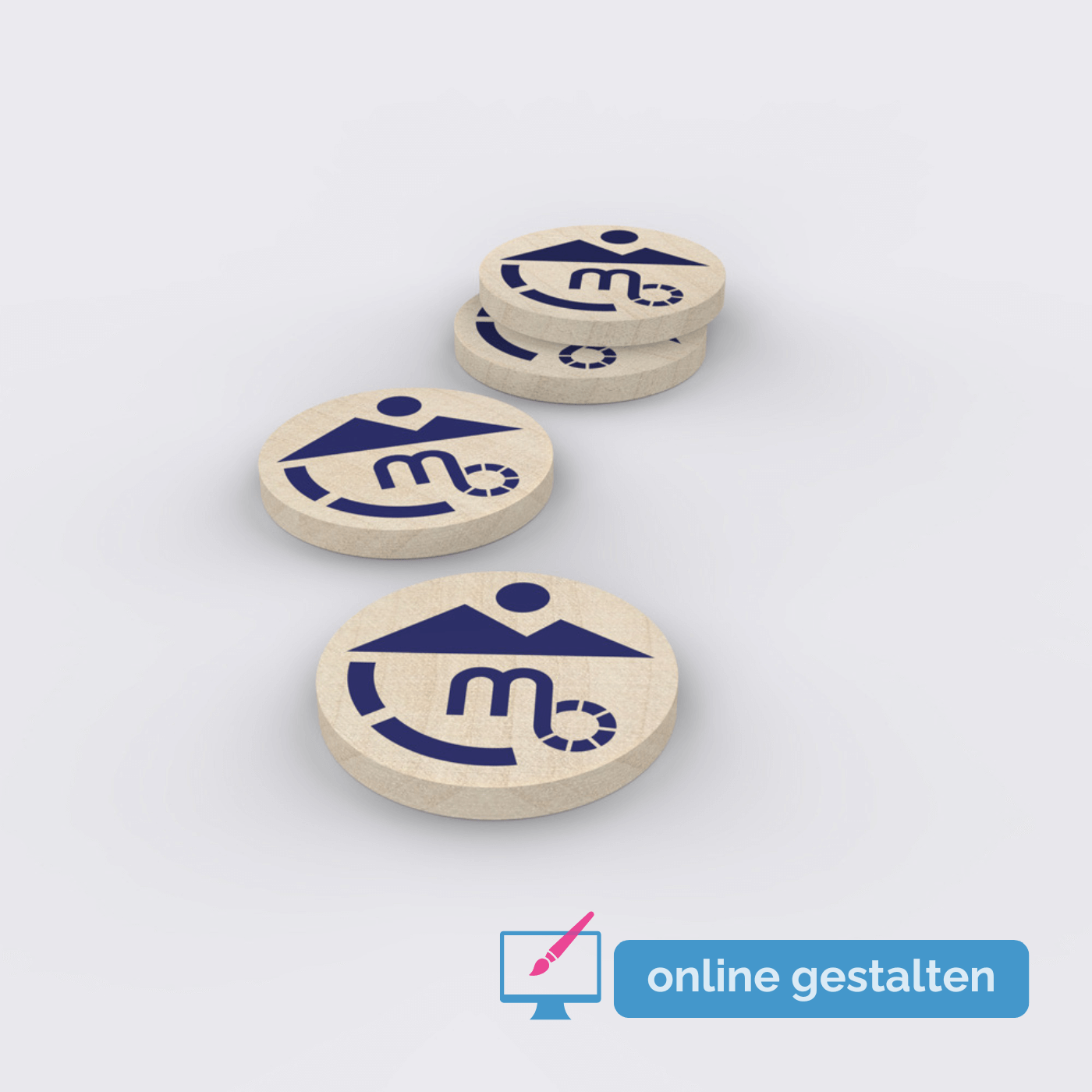 Pfandmarken aus Holz mit eigenem Logo bedrucken lassen - umweltfreundliche Wertmarken