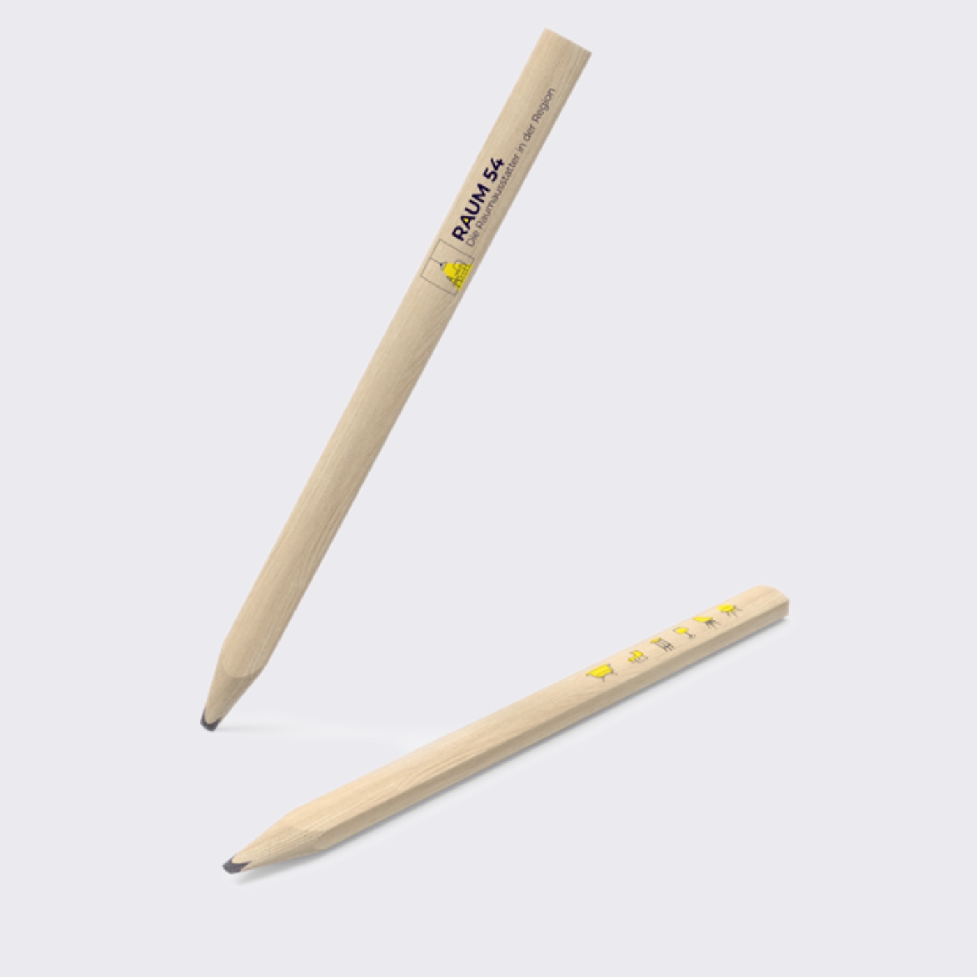 Handwerkerbleistift beidseitig mit Werbung und Logo bedruckt