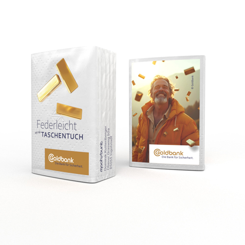 Werbe-Taschentücher mit Bank-Logo – Hochwertiges Giveaway für Finanzdienstleister
