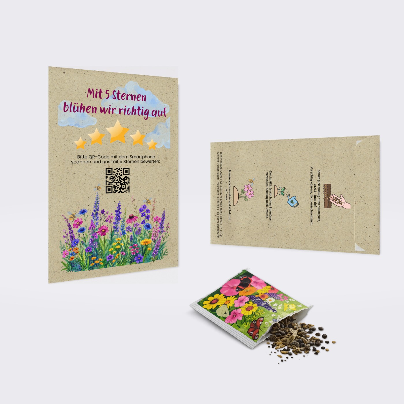 Kräuter- und Blumensamen im Kuvert als Werbemittel